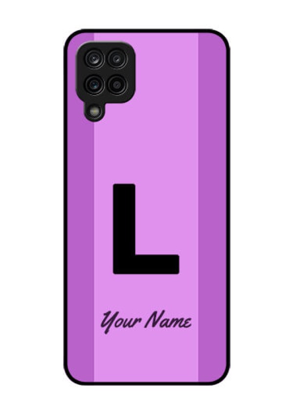 Galaxy A12 Custom Glass Phone Case - Tricolor custom text Design