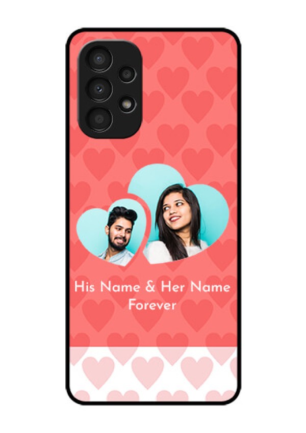 Galaxy A13 Personalized Glass Phone Case - Couple Pic Upload Design