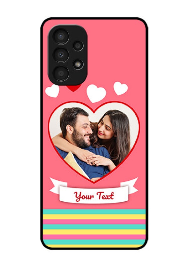 Galaxy A13 Photo Printing on Glass Case - Love Doodle Design