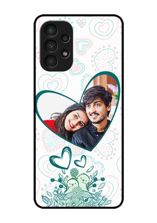Galaxy A13 Photo Printing on Glass Case - Premium Couple Design
