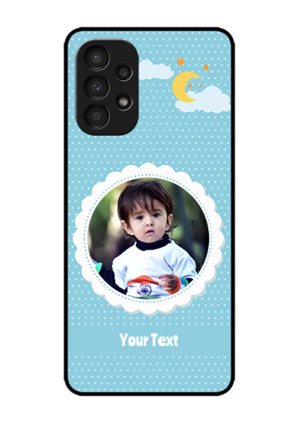 Galaxy A13 Personalised Glass Phone Case - Violet Pattern Design