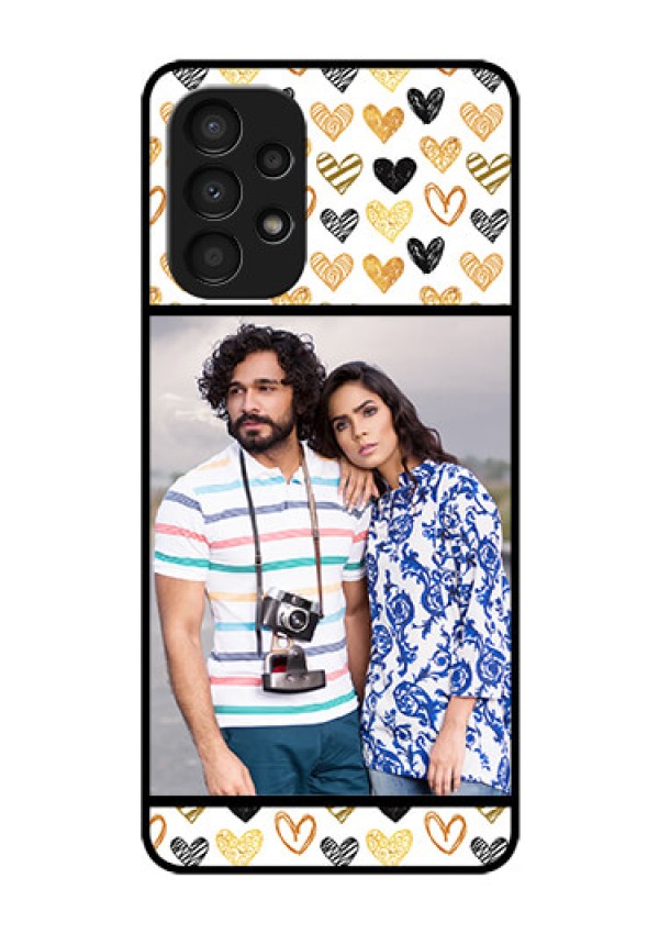 Galaxy A13 Photo Printing on Glass Case - Love Symbol Design