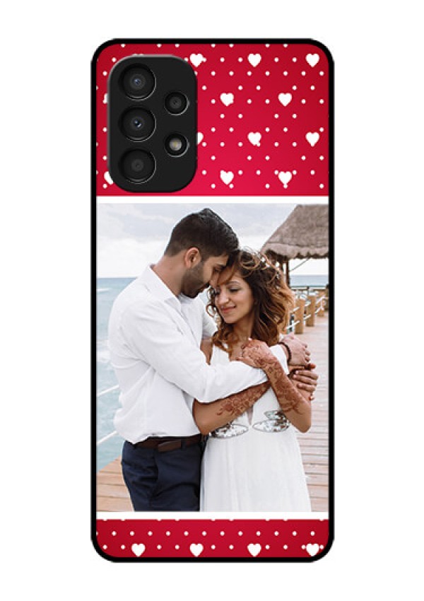 Galaxy A13 Photo Printing on Glass Case - Hearts Mobile Case Design