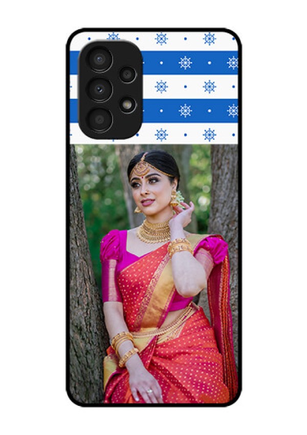 Galaxy A13 Photo Printing on Glass Case - Snow Pattern Design