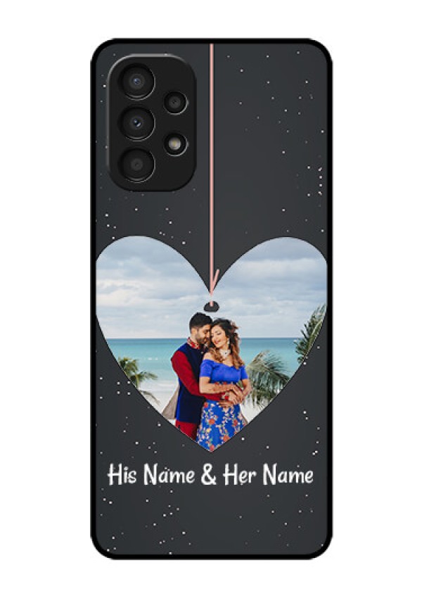 Galaxy A13 Custom Glass Phone Case - Hanging Heart Design