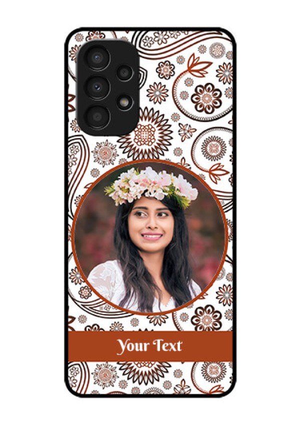 Galaxy A13 Custom Glass Mobile Case - Abstract Flower Design