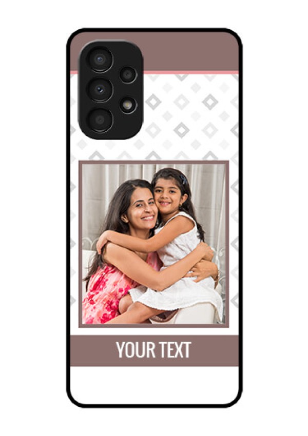 Galaxy A13 Photo Printing on Glass Case - Simple Diamond Design