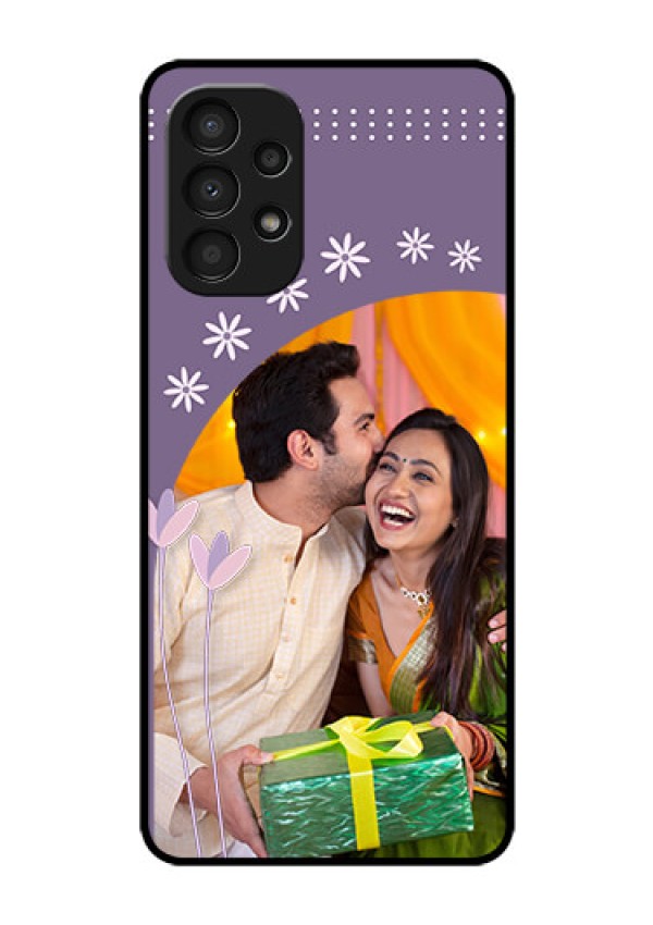 Galaxy A13 Custom Glass Mobile Case - Lavender flowers design