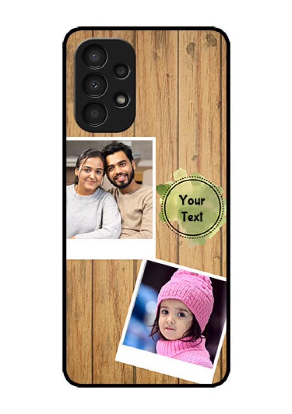 Galaxy A13 Custom Glass Phone Case - Wooden Texture Design