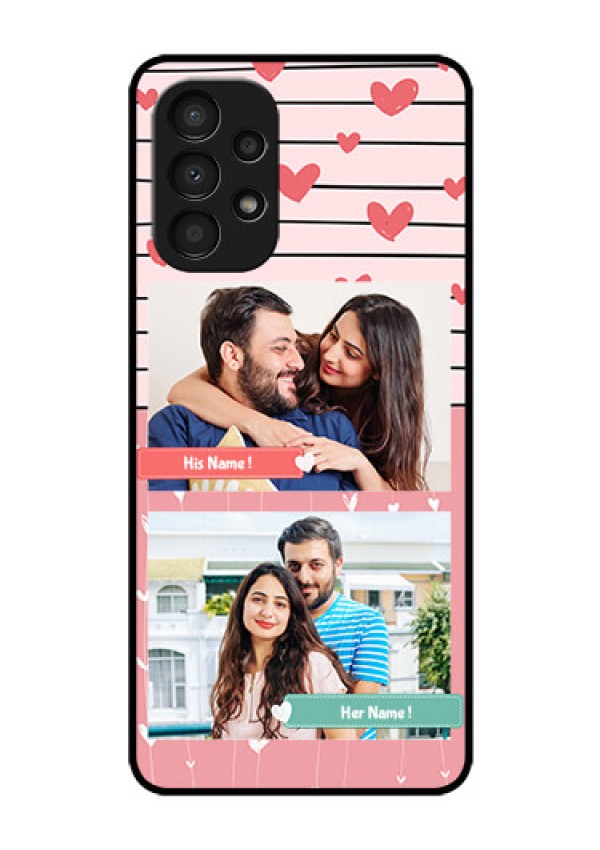 Galaxy A13 Custom Glass Mobile Case - Photo with Heart Design