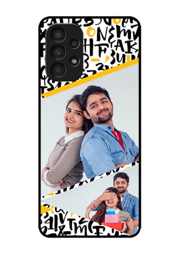 Galaxy A13 Custom Glass Mobile Case - Letters Pattern Design
