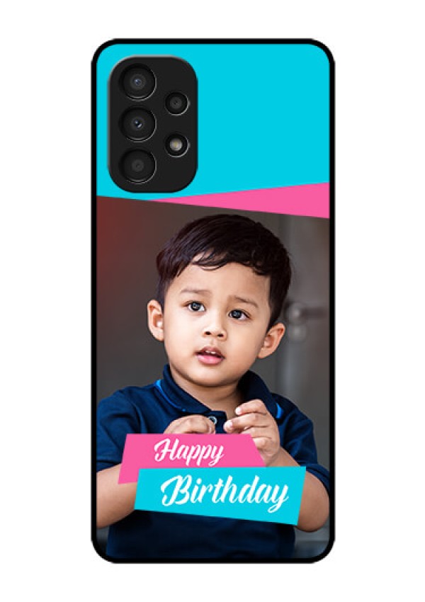 Galaxy A13 Personalized Glass Phone Case - Image Holder with 2 Color Design