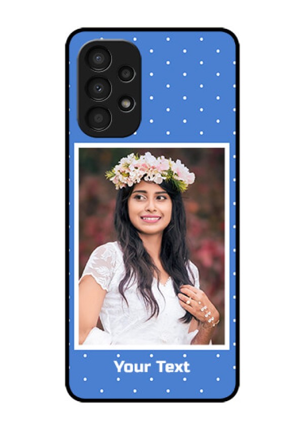 Galaxy A13 Photo Printing on Glass Case - Polka dots design