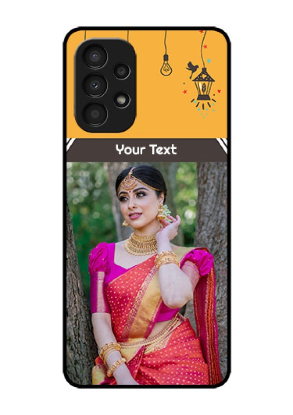Galaxy A13 Custom Glass Mobile Case - with Family Picture and Icons