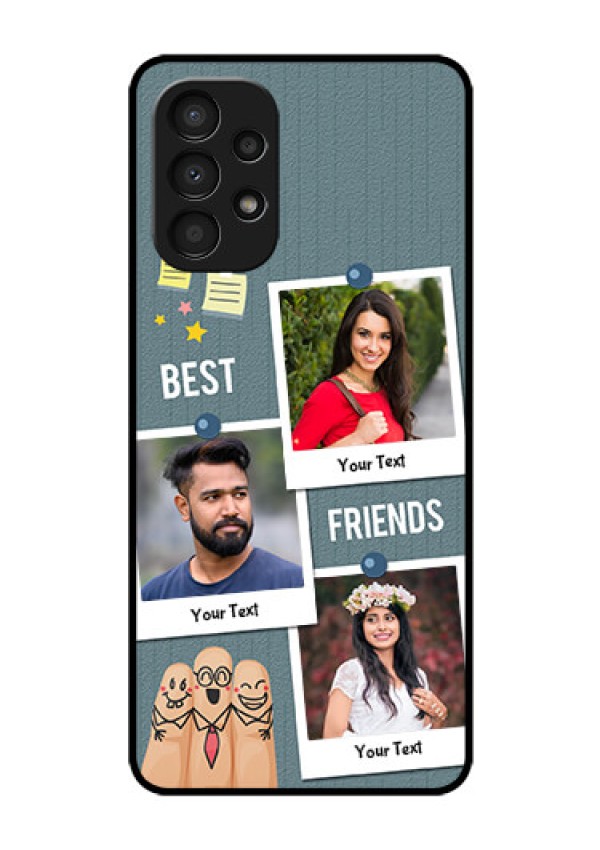 Galaxy A13 Personalized Glass Phone Case - Sticky Frames and Friendship Design