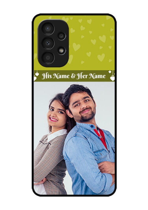 Galaxy A13 Custom Glass Phone Case - You & Me Heart Design
