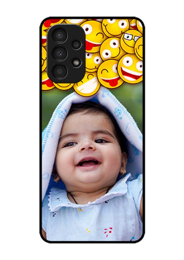Galaxy A13 Custom Glass Mobile Case - with Smiley Emoji Design
