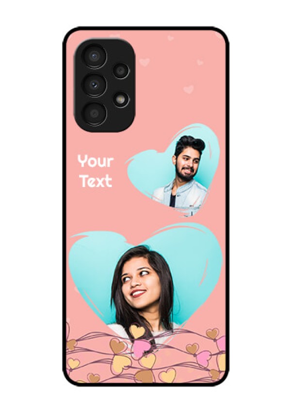 Galaxy A13 Custom Glass Mobile Case - Love Doodle Design
