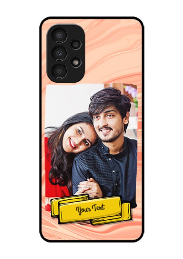 Galaxy A13 Personalized Glass Phone Case - Marble Texture Design