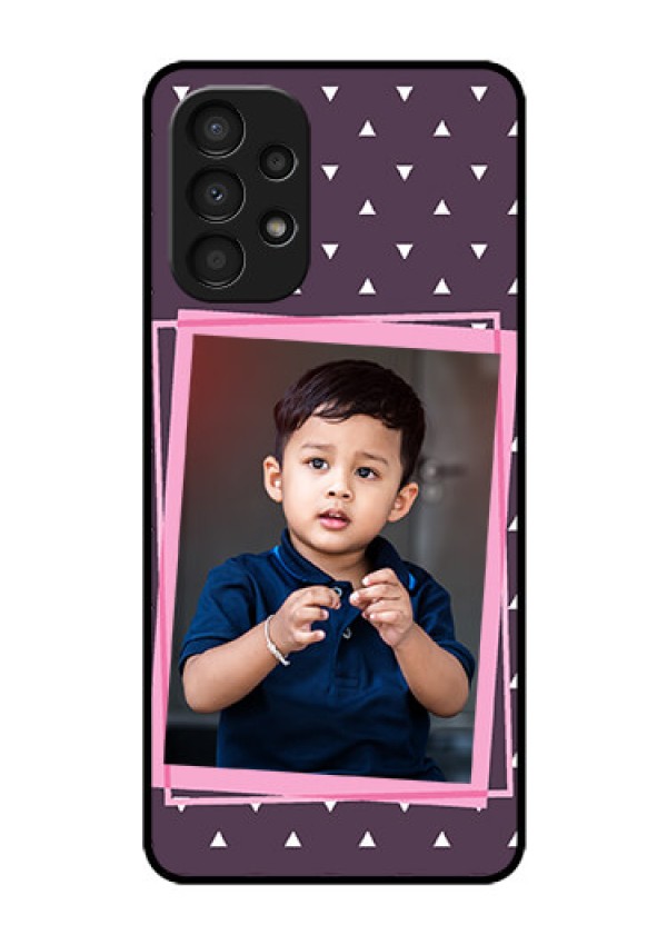 Galaxy A13 Custom Glass Mobile Case - Triangle Pattern Dotted Design
