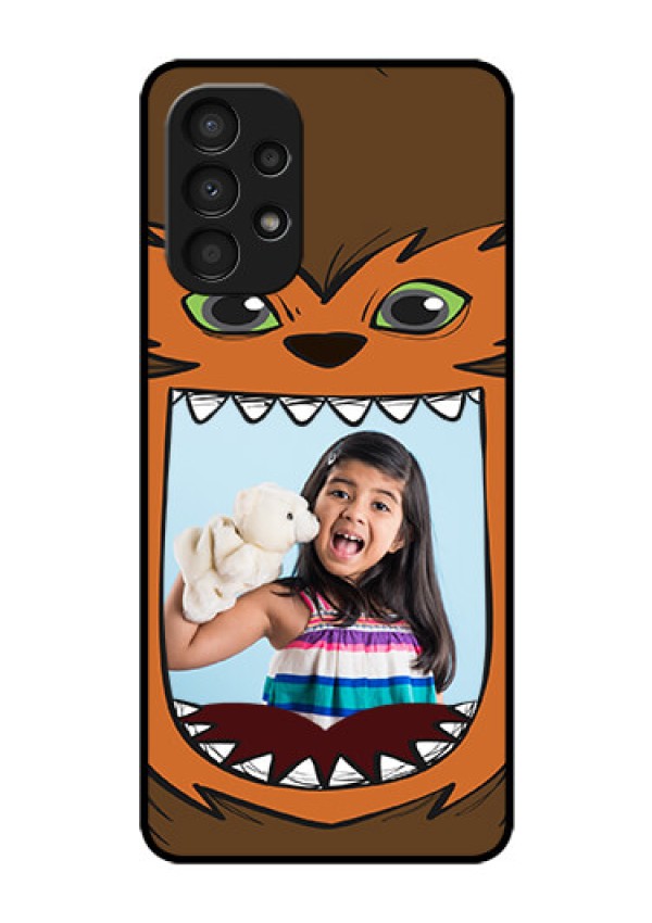 Galaxy A13 Photo Printing on Glass Case - Owl Monster Back Case Design