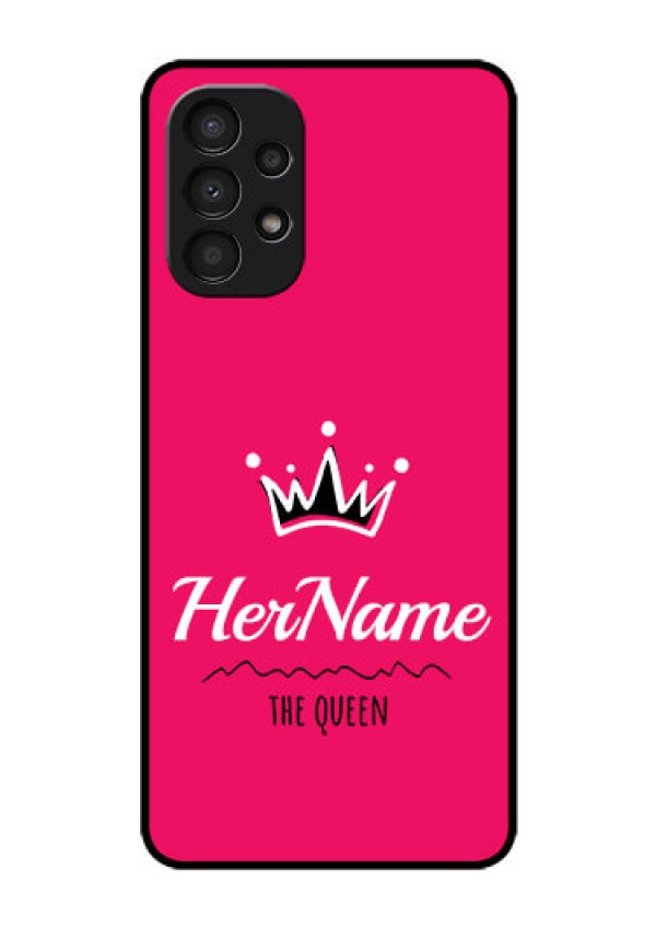 Galaxy A13 Glass Phone Case Queen with Name