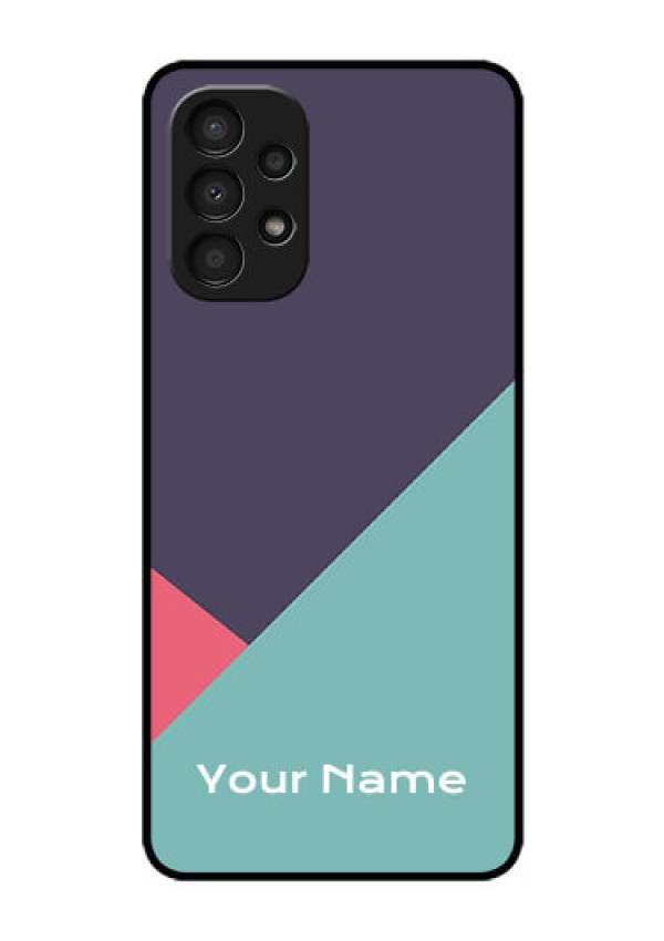 Galaxy A13 Custom Glass Mobile Case - Tri Color abstract Design