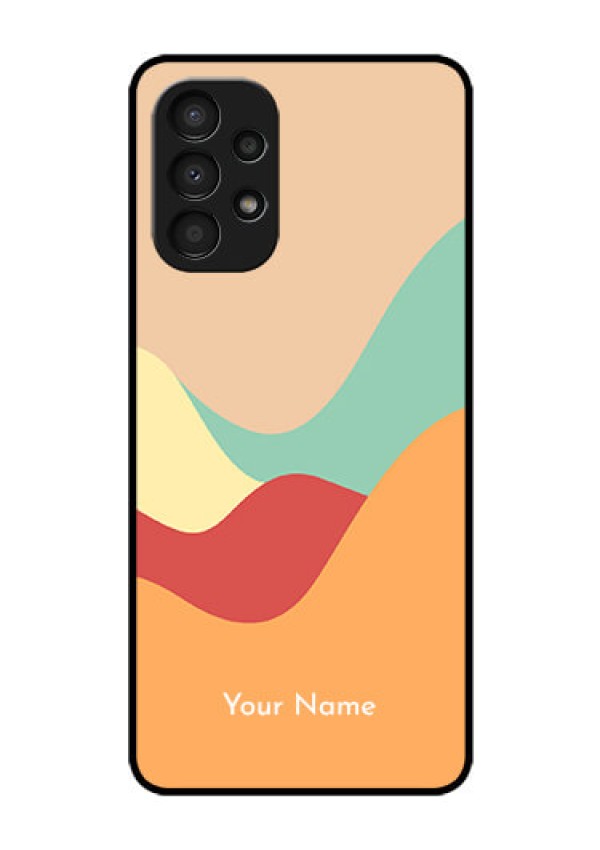 Galaxy A13 Personalized Glass Phone Case - Ocean Waves Multi-colour Design