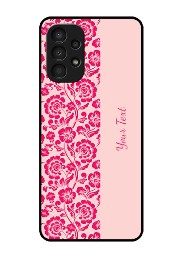 Galaxy A13 Custom Glass Phone Case - Attractive Floral Pattern Design