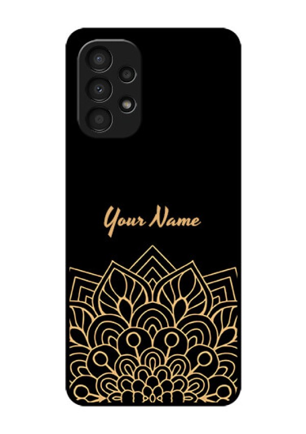 Galaxy A13 Custom Glass Phone Case - Golden mandala Design