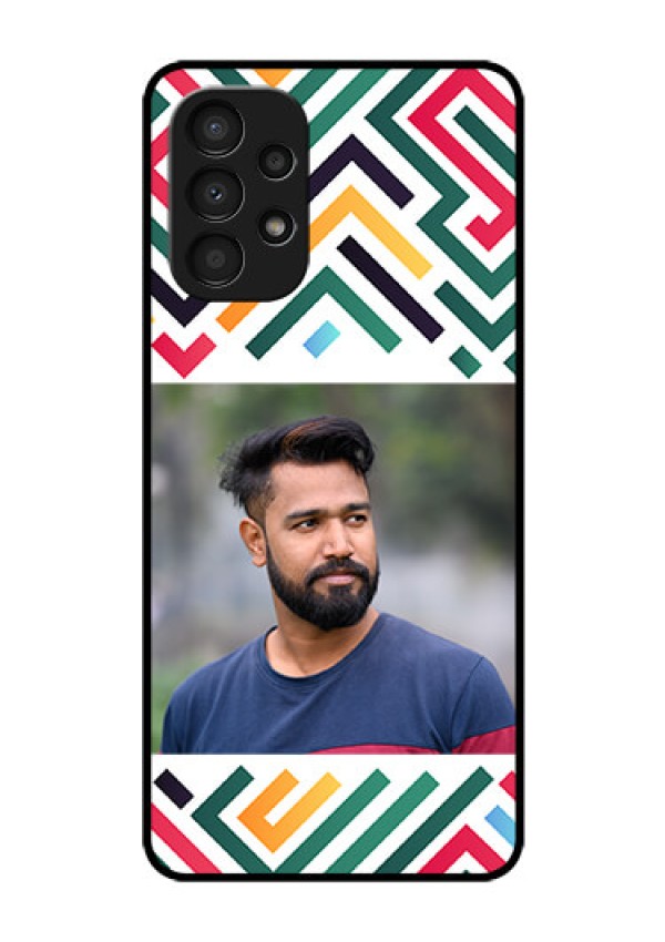 Galaxy A13 Personalized Glass Phone Case - Colorful Maze Pattern Design