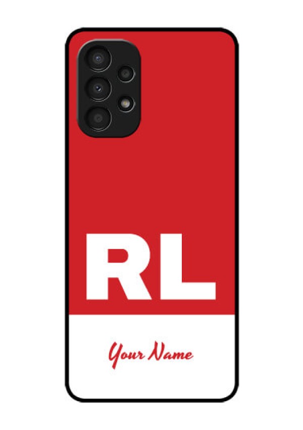 Galaxy A13 Personalized Glass Phone Case - dual tone custom text Design