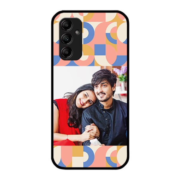 Galaxy A14 4G Photo Printing on Glass Case - Semi-circle Maze Pattern Design