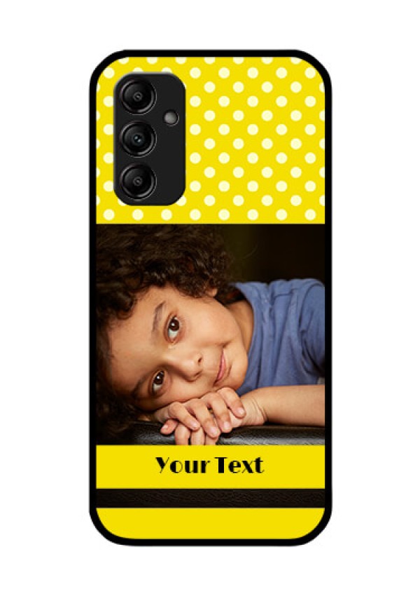Galaxy A14 5G Custom Glass Phone Case - Bright Yellow Case Design