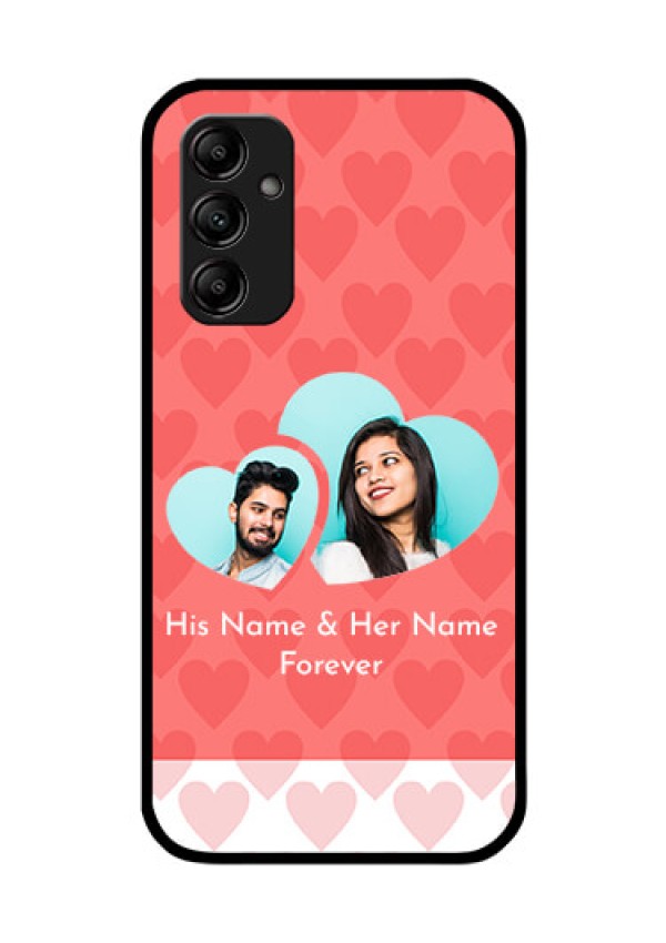 Galaxy A14 5G Personalized Glass Phone Case - Couple Pic Upload Design