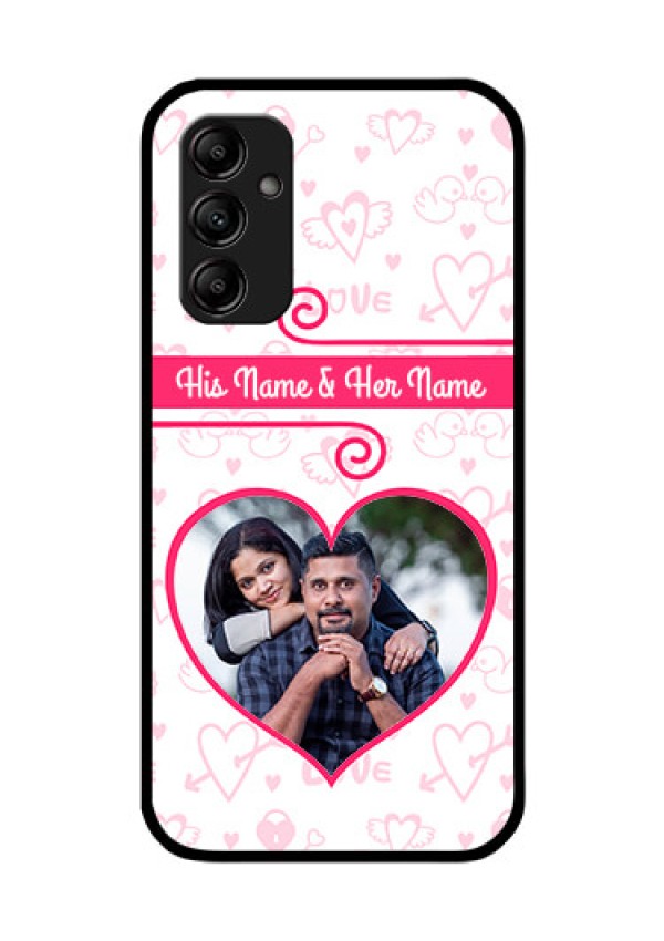 Galaxy A14 5G Personalized Glass Phone Case - Heart Shape Love Design