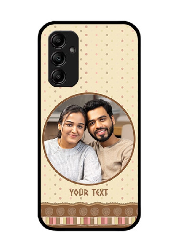 Galaxy A14 5G Custom Glass Mobile Case - Brown Dotted Mobile Case Design
