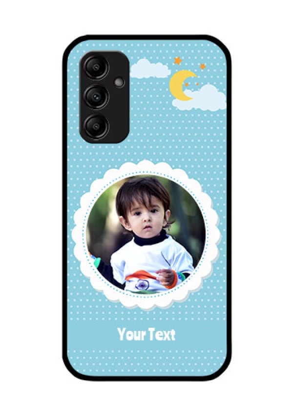 Galaxy A14 5G Personalised Glass Phone Case - Violet Pattern Design