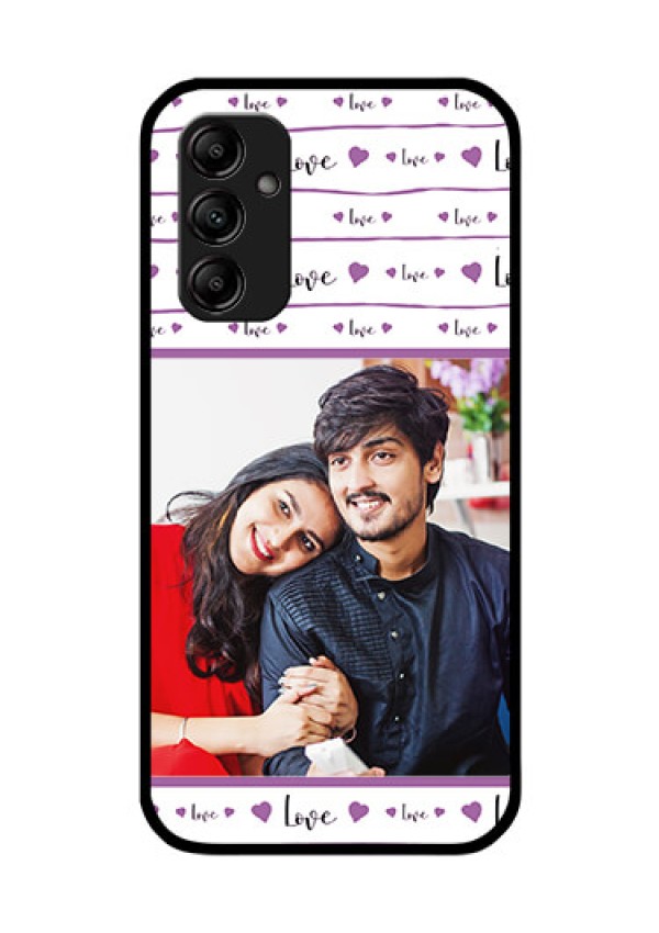 Galaxy A14 5G Custom Glass Mobile Case - Couples Heart Design