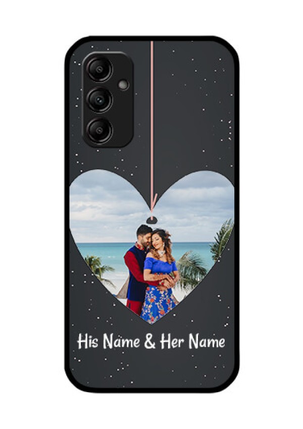 Galaxy A14 5G Custom Glass Phone Case - Hanging Heart Design