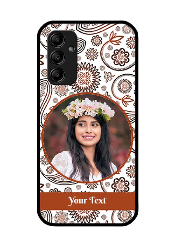 Galaxy A14 5G Custom Glass Mobile Case - Abstract Flower Design