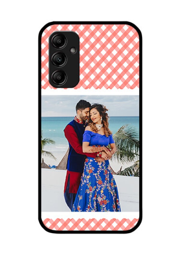 Galaxy A14 5G Personalized Glass Phone Case - Pink Pattern Design