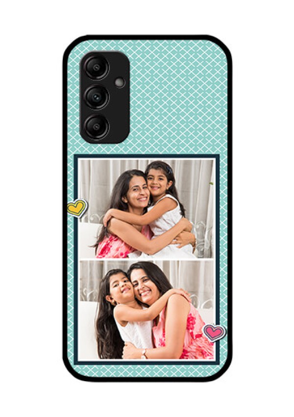 Galaxy A14 5G Custom Glass Phone Case - 2 Image Holder with Pattern Design