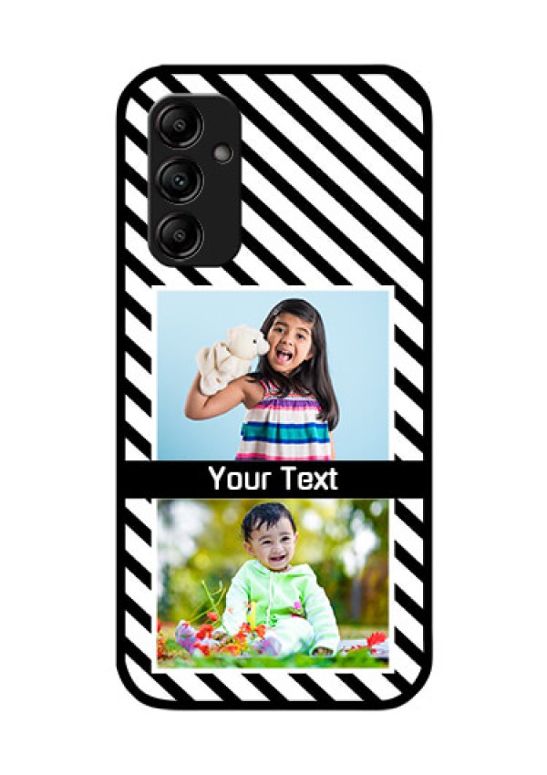 Galaxy A14 5G Photo Printing on Glass Case - Black And White Stripes Design
