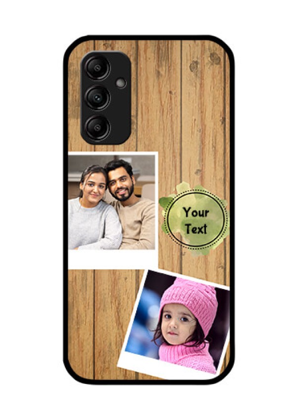 Galaxy A14 5G Custom Glass Phone Case - Wooden Texture Design