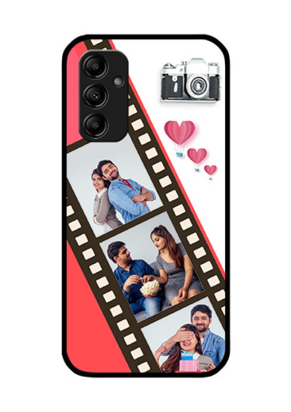 Galaxy A14 5G Personalized Glass Phone Case - 3 Image Holder with Film Reel