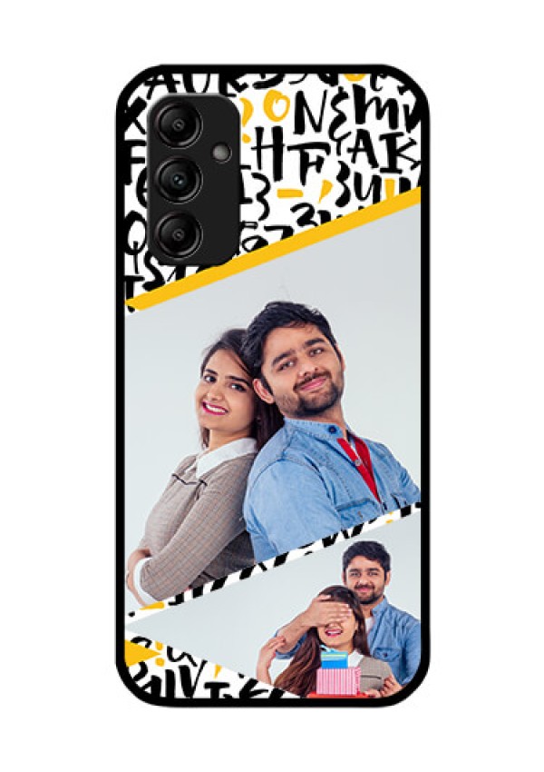 Galaxy A14 5G Custom Glass Mobile Case - Letters Pattern Design