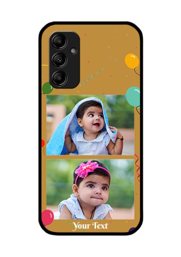 Galaxy A14 5G Personalized Glass Phone Case - Image Holder with Birthday Celebrations Design
