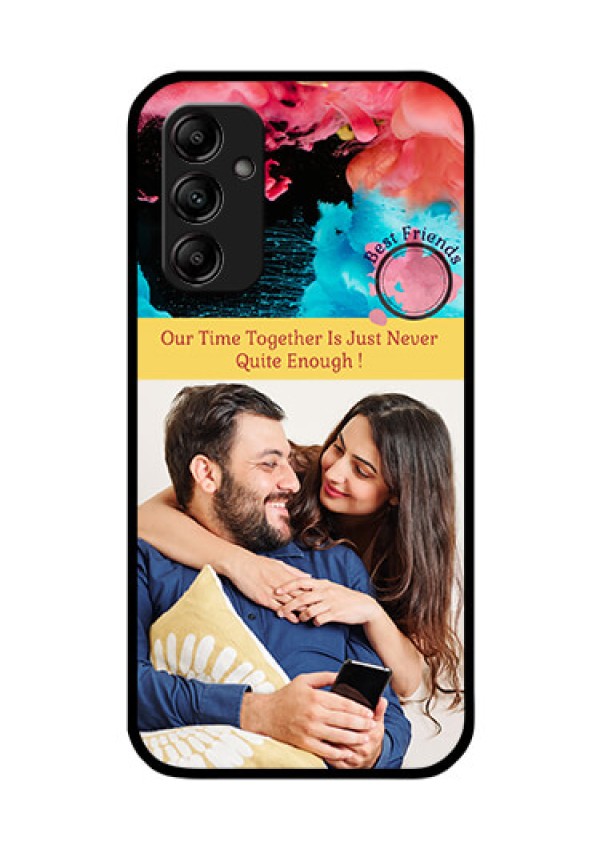 Galaxy A14 5G Custom Glass Mobile Case - Quote with Acrylic Painting Design