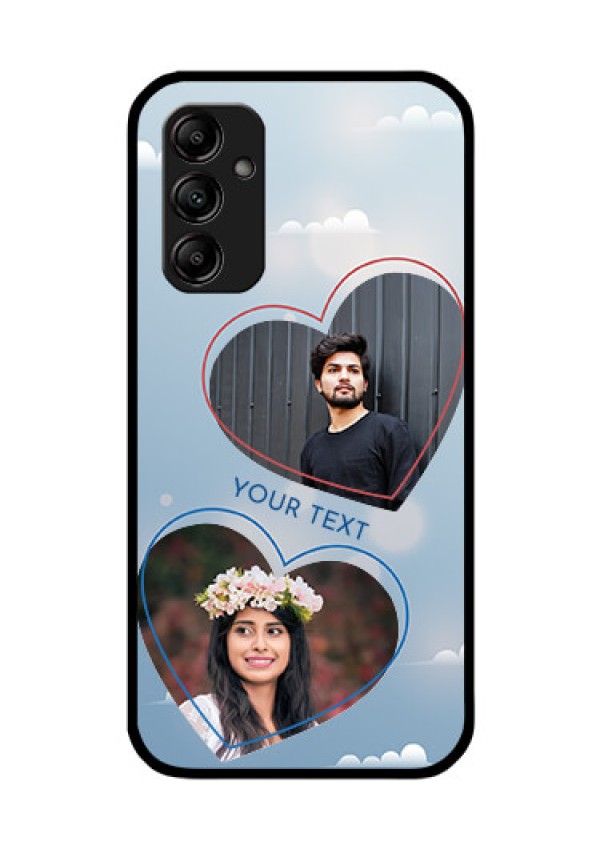 Galaxy A14 5G Custom Glass Mobile Case - Blue Color Couple Design